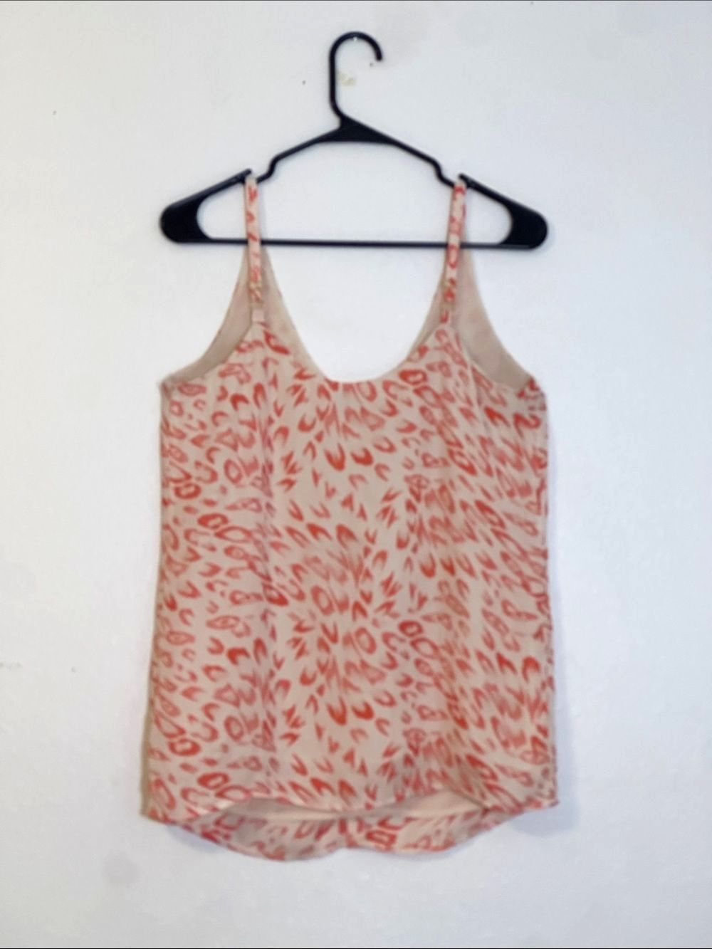 Cabi Flirty Cami Animal Print Tank Top Womens XS Adjustable Straps Coral Lined - Picture 2 of 8